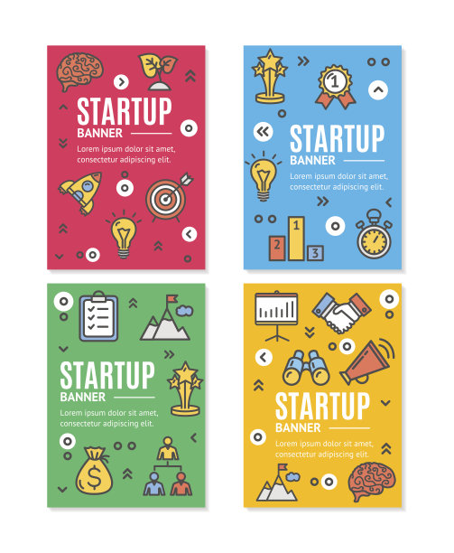 开始传单横幅海报设置。向量图片下载