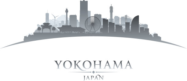 日本横滨市天际线剪影图片下载