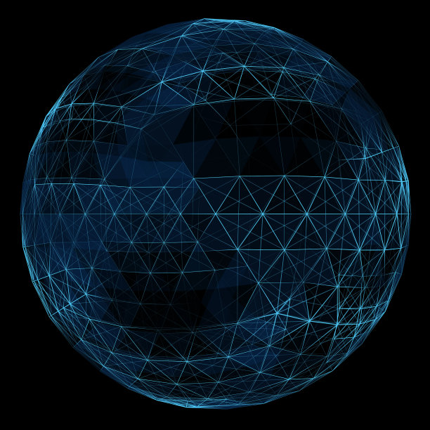 抽象的蓝色网络地球仪。全球传播的技术概念图片下载