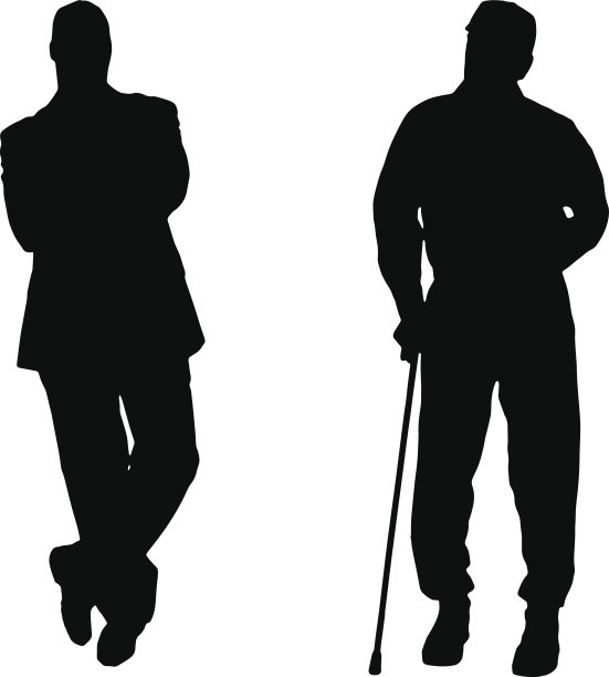 矢量剪影的男人。图片下载