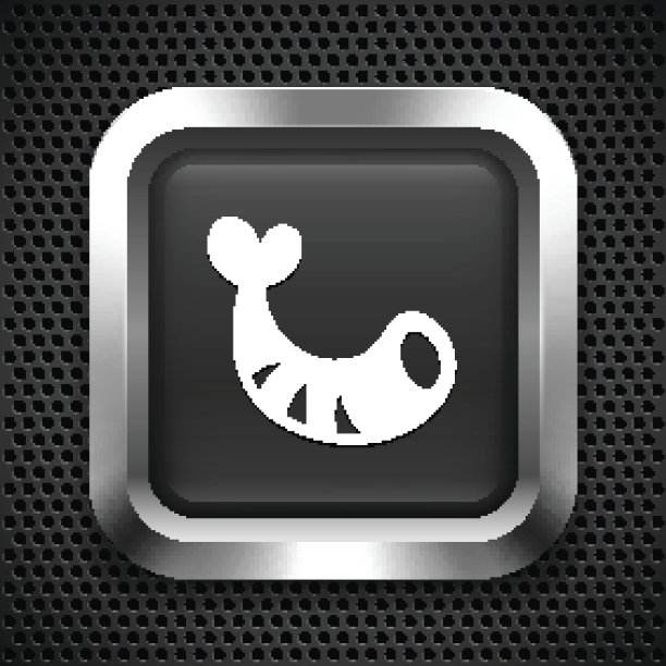 黑色方块按钮上的虾图片下载