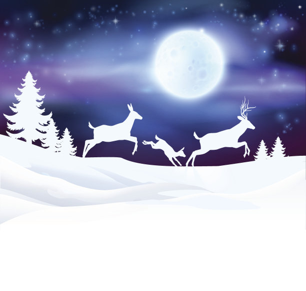 圣诞节的冬天场景图片下载