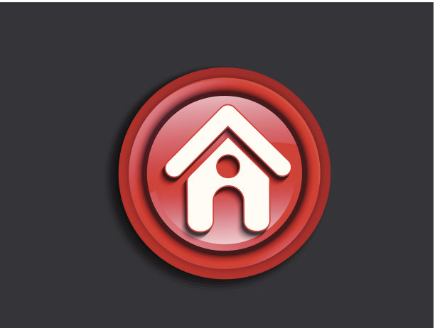 抽象光滑的红色home图标图片下载