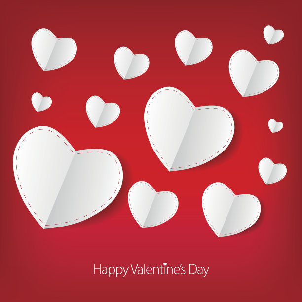 情人节的爱情卡片上有心的标志。图片下载
