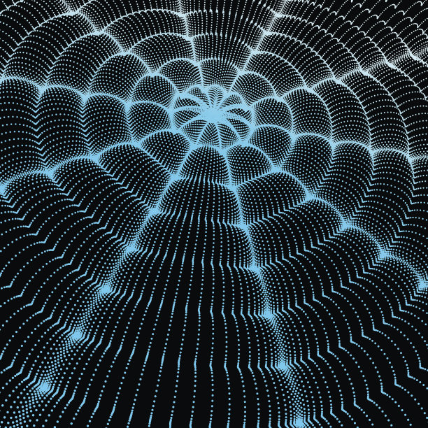 波浪网格背景。3d矢量插图。图片下载