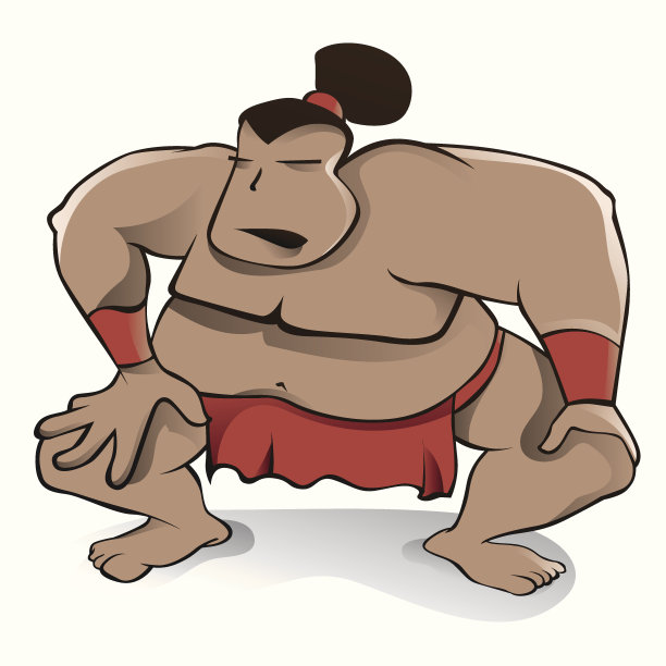 日本相扑，卡通人物(矢量艺术)图片下载