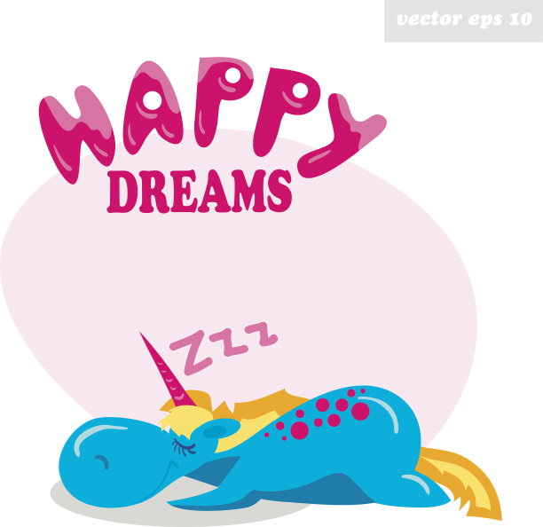 有趣的沉睡的独角兽图片下载