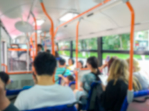 公共汽车背景模糊图片下载