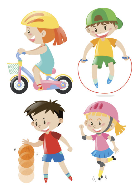 孩子们做不同类型的练习图片下载