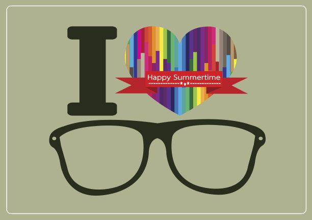 我喜欢夏天的太阳镜插图图片下载