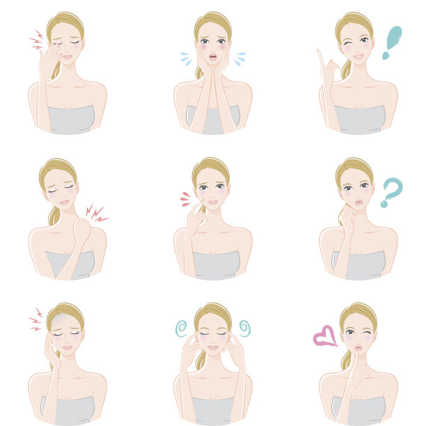 女性的各种面部表情素材图片