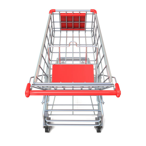 购物车，俯视图。三维渲染图片下载