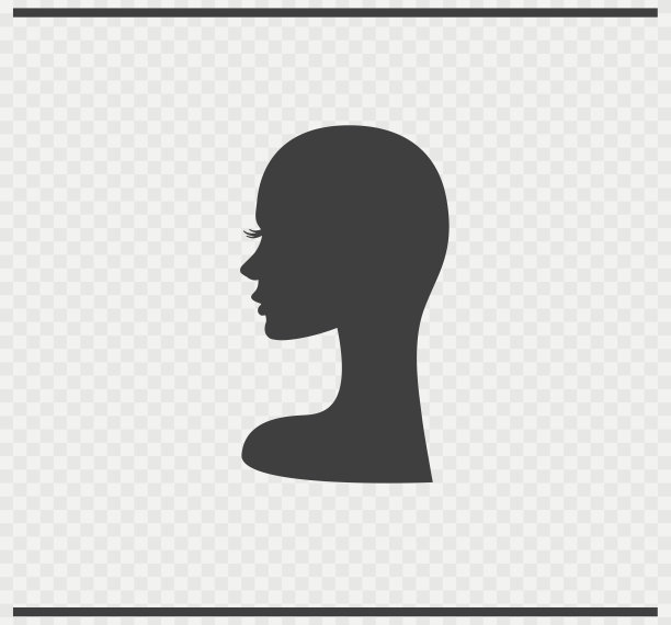 头部图标黑色透明的背景图片下载