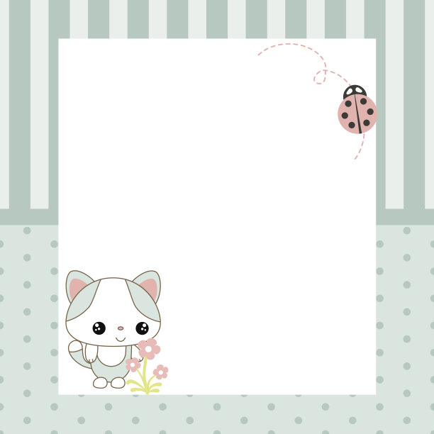 卡通猫贺卡。图片下载