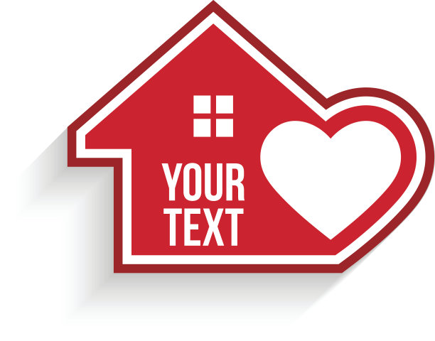 心在里面的房子。矢量图形图片下载