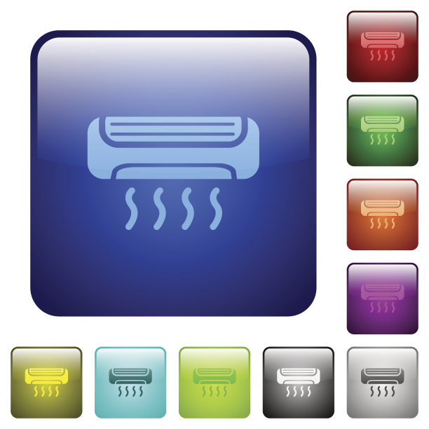 彩色空调正方形按钮图片下载