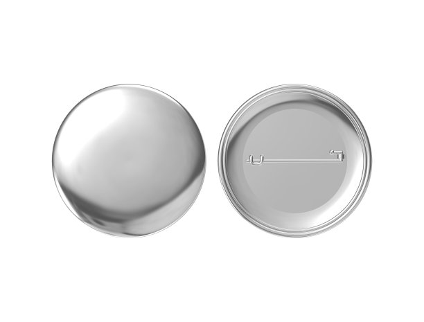 徽章胸针孤立在白色。三维渲染图片下载