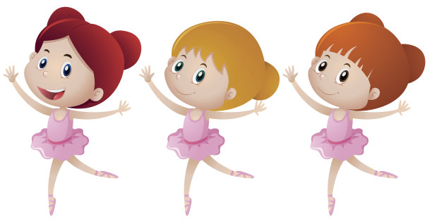 三个女孩在跳芭蕾舞图片下载