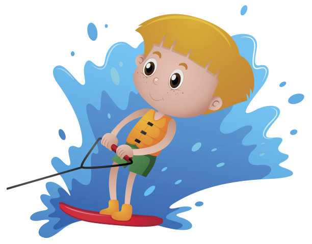 玩滑水的男孩图片下载