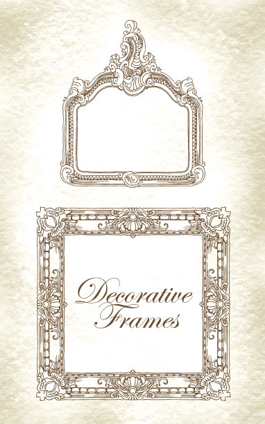 手工制作的华丽的框架矢量草图。图片下载