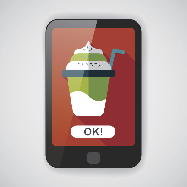 冰淇廉图标与长阴影，eps10图片下载