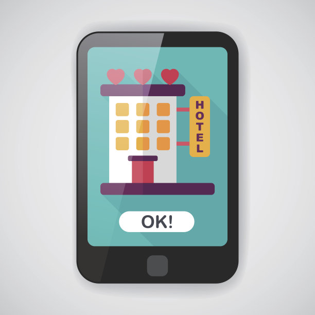 情人节酒店的长影子图标，eps10图片下载