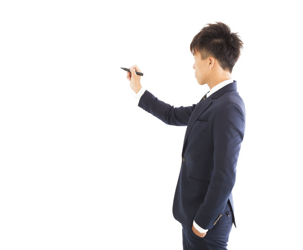 拿着铅笔画东西的商人图片下载