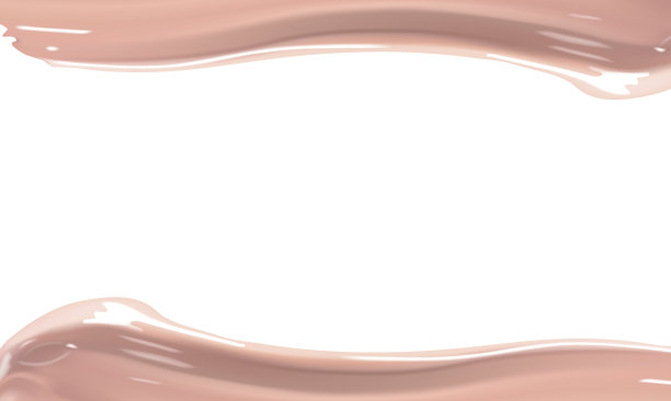 化妆液粉底霜涂抹涂抹笔画模板与文字的地方。在白色背景上制造孤立的污点。图片下载