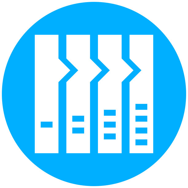 圆形按钮上的流程图图标。-轮系列图片下载