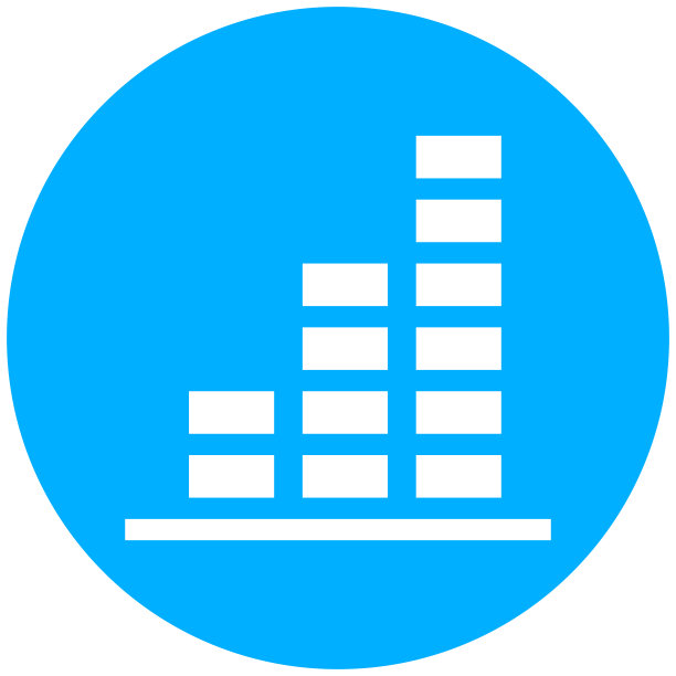 条形图图标上的圆形按钮。-轮系列图片下载