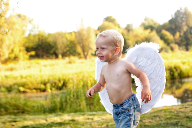 长着翅膀的可爱男孩图片下载