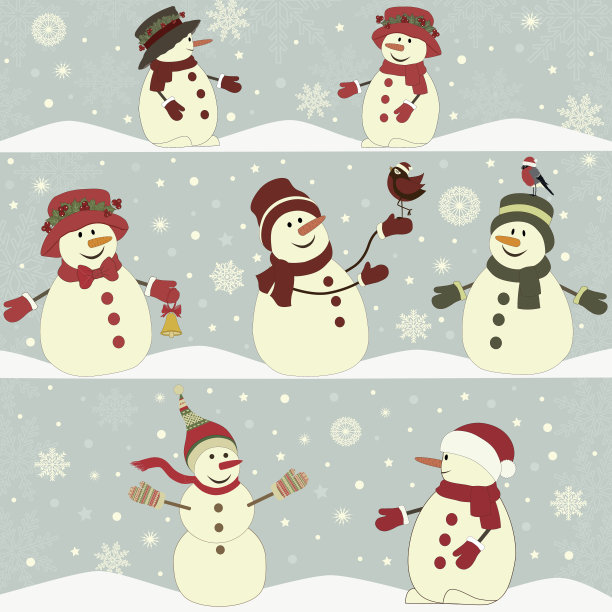 圣诞雪人卡片图片下载