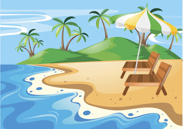 沙滩上的自然风光图片下载