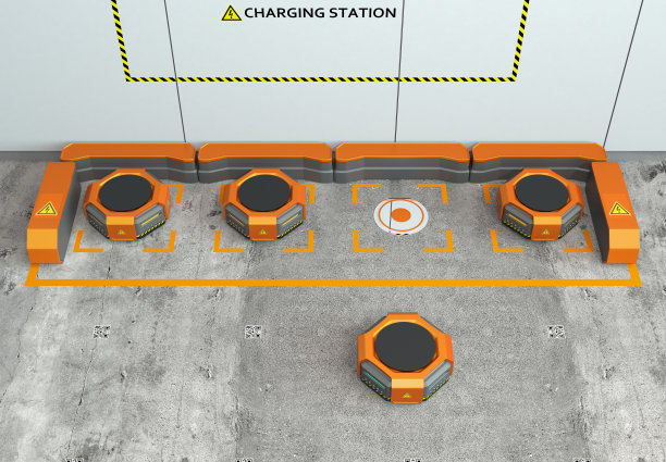 仓库机器人在充电站充电图片下载