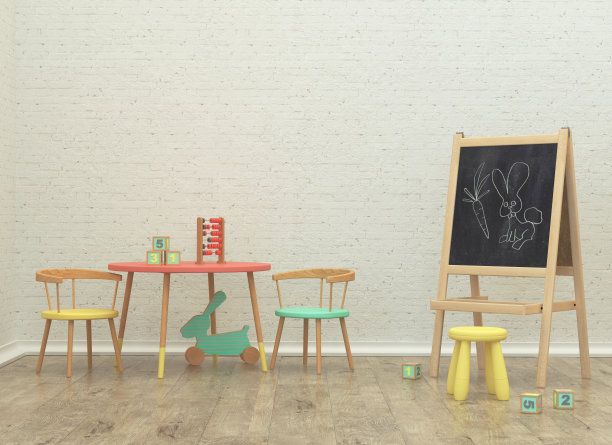 儿童游戏室室内3d渲染图像图片下载