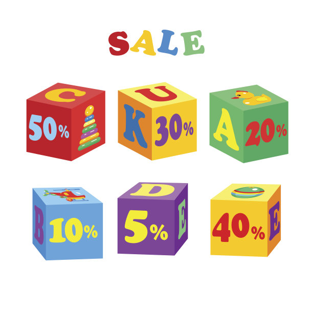 向量元素的集合，儿童的彩色块。出售。矢量插图。图片下载