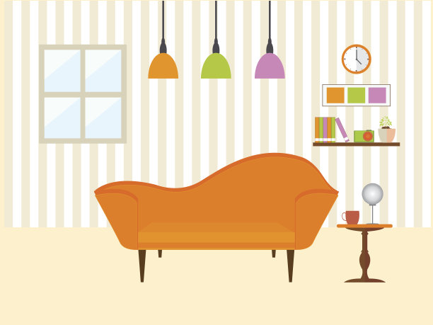 客厅和沙发家具。素材图片