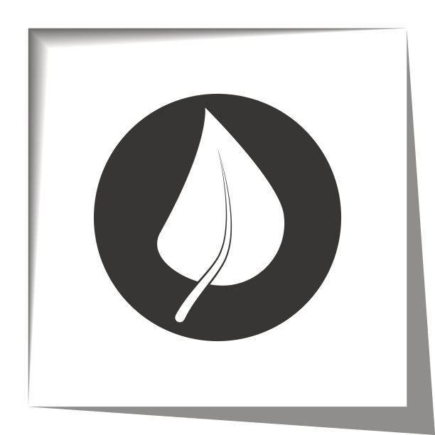 草药图标与削减阴影效果图片下载