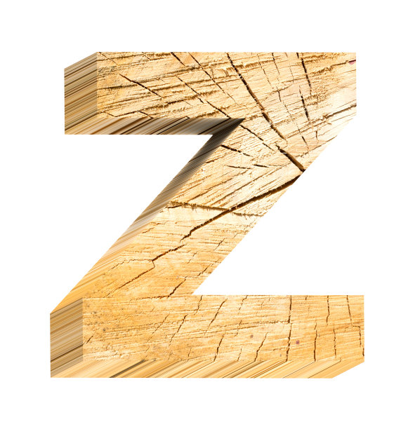 字母从松木字母表集孤立在白色。图片下载