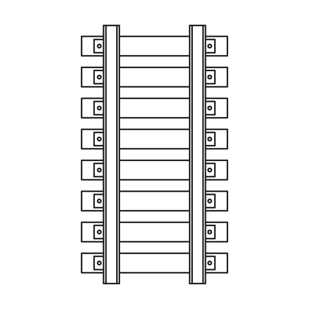 矿山铁路图标在轮廓风格孤立的白色背景。我的符号股票矢量插图。图片下载