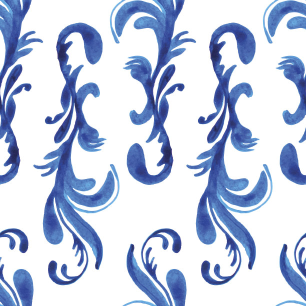 矢量水彩手绘无缝模式。优雅的点缀。素材图片