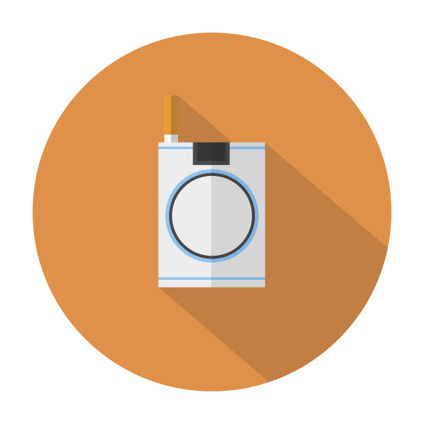 香烟平面图标与长影子图片下载