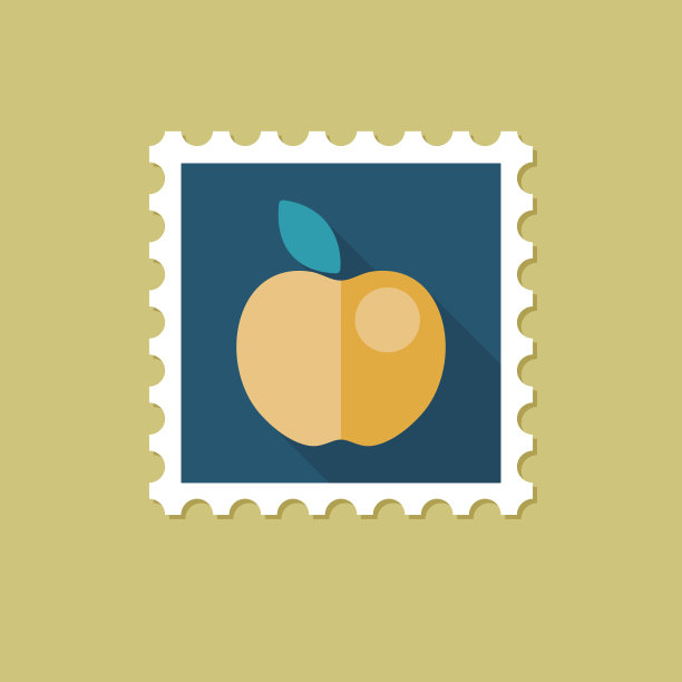 苹果扁邮票与长影子图片下载