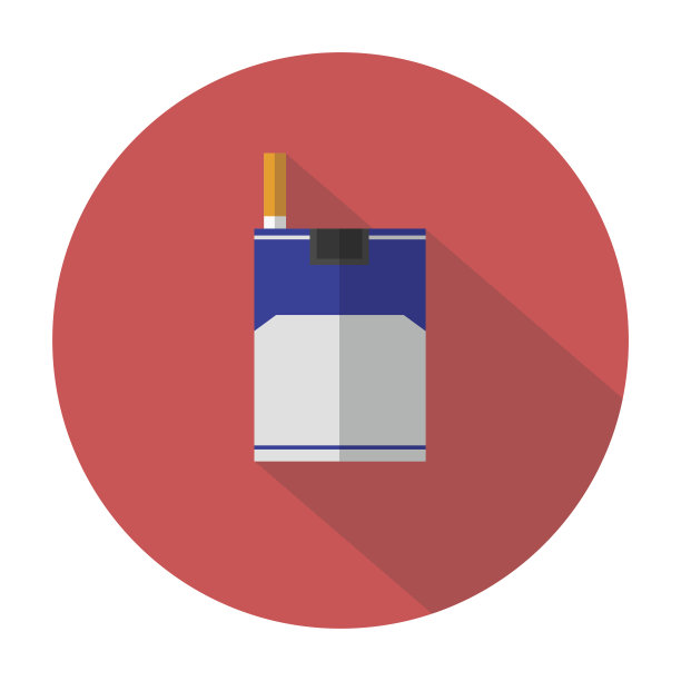 香烟平面图标与长影子图片下载