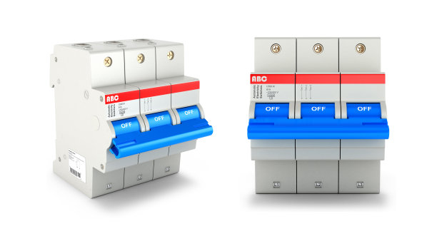 白色背景上的自动电力开关。三维演示图片下载