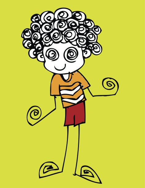 可爱的卡通人物男人和女人在Jaidee家庭风格图片下载