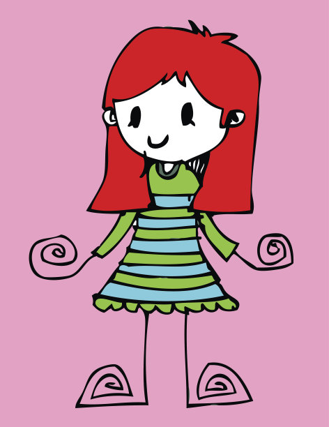 可爱的卡通人物男人和女人在Jaidee家庭风格图片下载