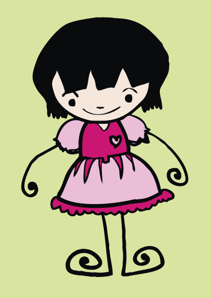 可爱的卡通人物男人和女人在Jaidee家庭风格图片下载