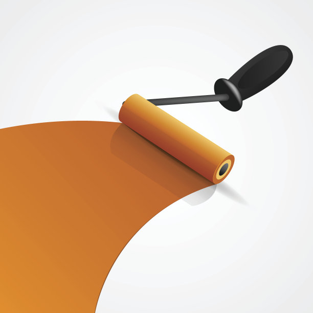 橙色画笔滚轮插图图片下载