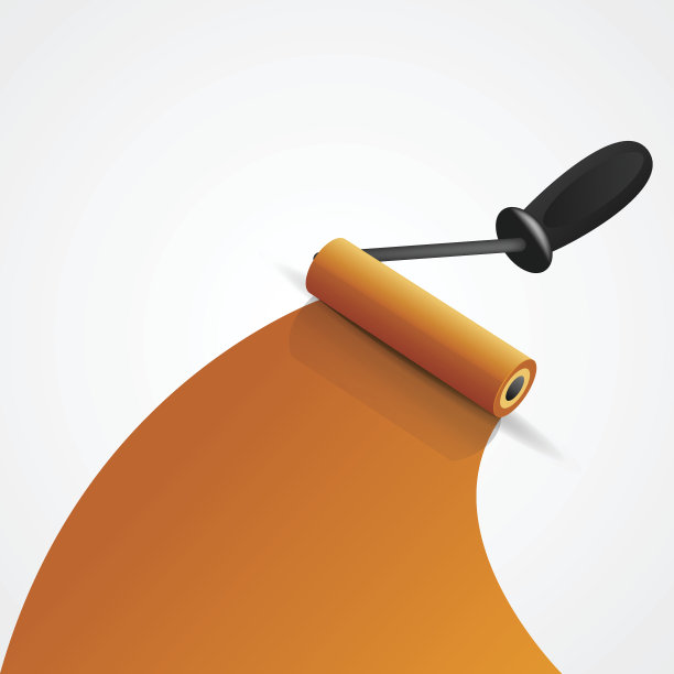 橙色画笔滚轮插图图片下载